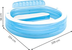 Dmuchany basen ogrodowy 229x224 cm Intex 190 z siedziskiem i oparciem