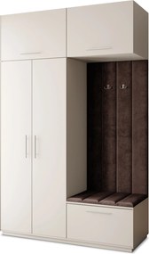 Masseno Garderoba REMA 150/240/60 cm Nowoczesna Szafa do Przedpokoju Kaszmir, MONOLITH 29 (Brązowy)