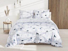 PrzytulneMieszkanie.pl PrzytulneMieszkanie.pl Bawełniana pościel Renforcé SOBI I DRZEWA biała Rozmiar pościeli: 70 x 90 cm | 140 x 220 cm