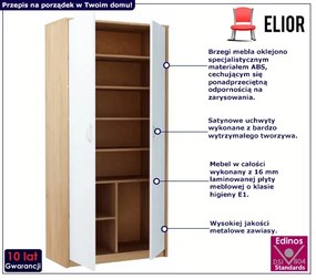 Regał z drzwiczkami na dokumenty dąb sonoma + biały Asop