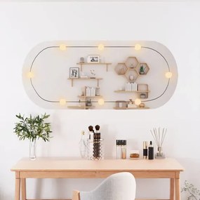 Ścienne lustro owalne z żarówkami LED 45x100 P8-P59