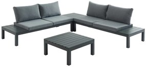 Zestaw mebli ogrodowych modułowych z aluminium: 1 kanapa narożna + 1 stolik kawowy - Antracytowy - RISILI marki MYLIA
