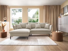 Narożnik GLOSS Lewostronny z funkcją spania, zestaw z poduszkami wolnostojący tkanina RIVIERA 38 Zielony WERSAL