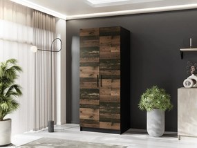 Szafa dwudrzwiowa GOLD 2D 78 czarny + oldstyle