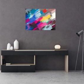 Obraz na szkle - Kolorowe pociągnięcia pędzlem (70x50 cm)