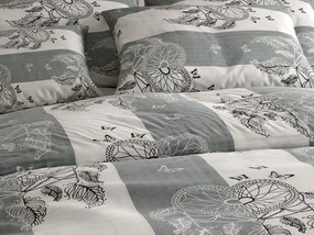 PrzytulneMieszkanie.pl PrzytulneMieszkanie.pl Kreponowa pościel TIRLAN szaro-biała Rozmiar pościeli: 70 x 90 cm | 140 x 200 cm