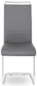 Krzesło Tapicerowane do Jadalni LOCA Szare Na Płozach Ekoskóra Nowoczesne