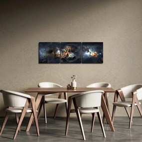 Obraz - Wszechświat z mgławicą (z zegarem) (90x30 cm)