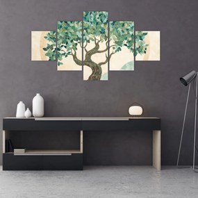 Obraz – Elegancka mozaika z drzewem (125x70 cm)