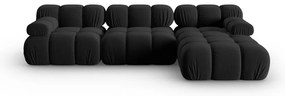Czarna aksamitna sofa 285 cm Bellis – Micadoni Home
