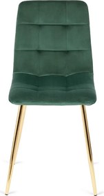 Krzesło Tapicerowane do Salonu YORK Zielone Welurowe Nowoczesne Loft