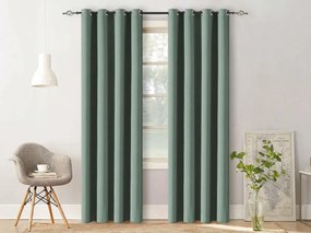 Szaro-zielona zasłona OXFORD 140x250 cm Zawieszanie: Metalowe pierścienie