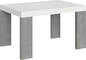 Stół rozkładany 90x130/234 cm Roxell Mix Biały jesionowy blat - Nogi cementowe