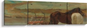 Obraz - Edgar Degas, Horses in a Meadow, reprodukcje (170x50 cm)