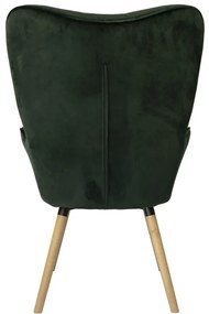 Ciemnozielony aksamitny fotel COZY