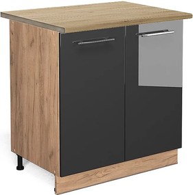 Szafki kuchenne antracyt wysoki połysk 80x60x82 fame-line