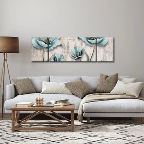 Obraz - Kwiaty na teksturze (170x50 cm)