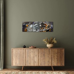 Obraz bransoletki z kropel wody (z zegarem) (90x30 cm)