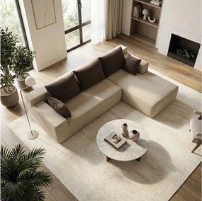 Sofa do salonu Luna 3-osobowa – piaskowy brąz prawa