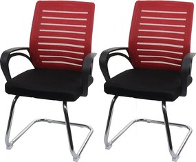 Krzesło konferencyjne MCW-K51 (zestaw 2 sztuk),  czerwony