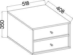Szafka Nocna TORINO 51,8 cm Stolik Nocny do Sypialni