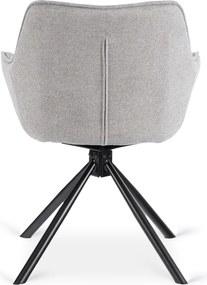 Krzesło Tapicerowane Obrotowe PEONY 2 Szare Nowoczesne Loft