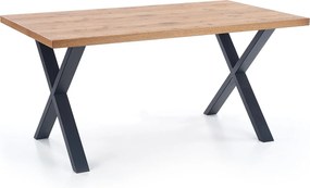 Stół XAVIER 160(250)x90 jasny dąb/czarny