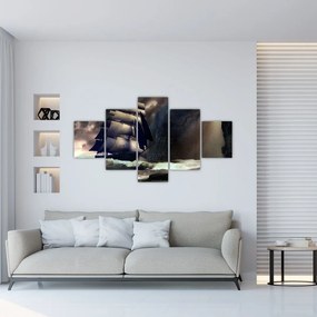 Obraz - Statek między klifami (125x70 cm)