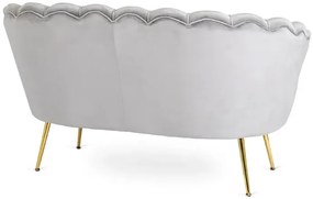 Szara welurowa sofa muszelka glamour - Avet