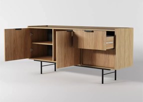 Komoda Nordell 2D2S – nowoczesna komoda z dwiema szafkami i dwiema szufladami, dostępna w dwóch kolorach