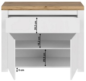 Szafka VILGO 2D1S, biały błyszczący