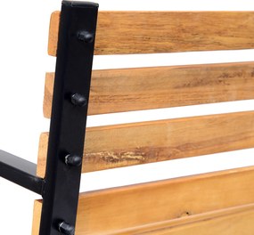 Outsunny Ławka Ogrodowa Parkowa 2 Osoby Stal i Drewno Sosnowe Naturalny Kolor Wygodna i Stylowa 122x60x80cm | Aosom PL