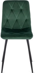 Zestaw Stół Okrągły LAUREN 80 cm Dąb Złoty/Czarny i 4 Krzesła ROBIN Zielone