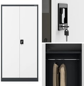 Socjalna szafa ubraniowa Dawid 90x45x185 cm, antracyt/biały