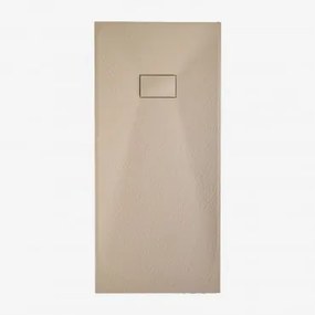 Prostokątna Antypoślizgowa I Ultracienka Brodzik Z Żywicy Smc Soho Marrón Arena Claro & 150 X 80 Cm - Sklum