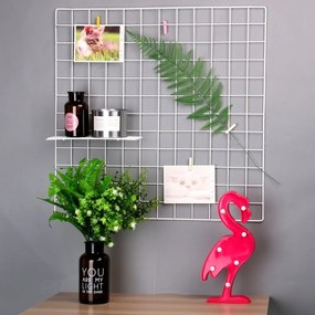 Biała metalowa kratka-organizer Reminder, 60x60 cm