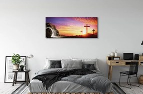 Fotoobraz na płótnie Krzyże o Zachodzie Słońca w Jaskini