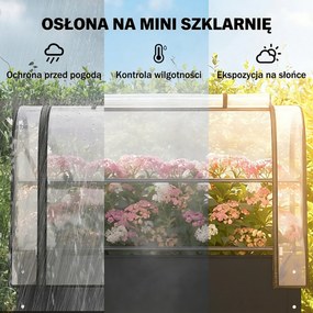 Outsunny Podwyższana grządka z nakładką szklarniową, pojemnik z otwieraną pokrywą, rolowane drzwi na zamek, otwór odpływowy Czarny | Aosom PL