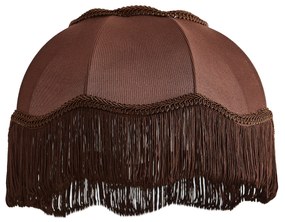 Abażur z tkaniny brązowy z białym wnętrzem 31,5/15/14 - Heritage