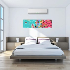 Obraz - Dziecięca mapa Europy (170x50 cm)