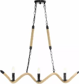 Lampa sufitowa pleciona sznurem konopnym