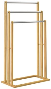Casaria Stojak na ręczniki RUBBY z metalowymi rurkami, 46x24x84cm, brąz/srebrna