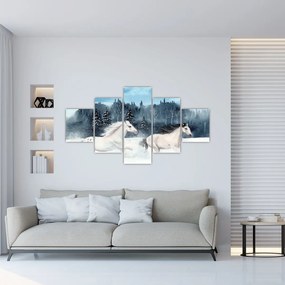 Obraz malowanych koni (125x70 cm)