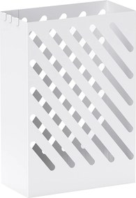 HOMCOM Stojak na parasole stalowy z tacką ociekową i 4 hakami biały nowoczesny design | Aosom PL