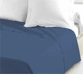 Płaska prześcieradło 240 x 300 cm 100% bawełna Niebieski