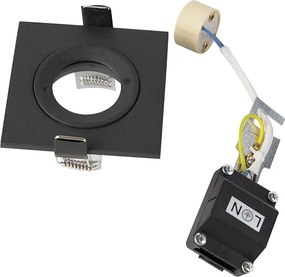 Inteligentny reflektor wpuszczany czarny kwadratowy IP44 z Wifi GU10 - Xena