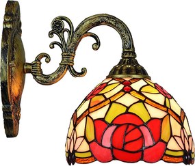 Brilagi - Tiffany witrażowy kinkiet GARLAN 1xE27/40W/230V