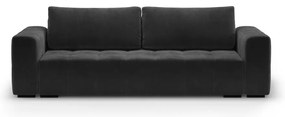 Ciemnoszara aksamitna rozkładana sofa Milo Casa Luca