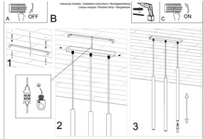 Lampa wisząca PASTELO 3 zielona oliwka SOLLUX  LIGHTING