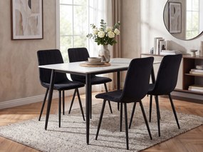 Stół jadalniany RION 130x70 cm z ceramicznym blatem, biały marmur